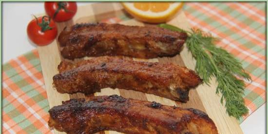 Glazed Canadian pork ribs