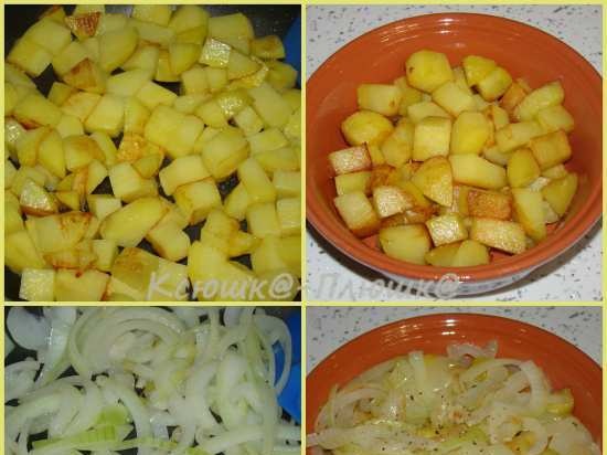 Patatas na may mga sibuyas Monastery stew (Brand 35128 aerogrill)