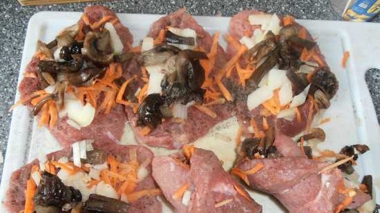 Involtini di carne con funghi (pentola a pressione marca 6050)