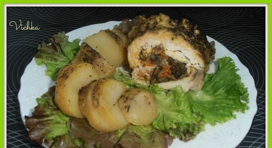 Chicken roll in duet with potatoes (Brand 6051 multi-pressure cooker)