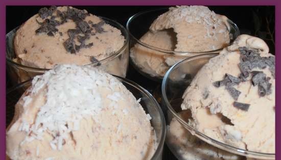 Ice cream Prunes with hot chocolate in Brand 3811 ice cream maker