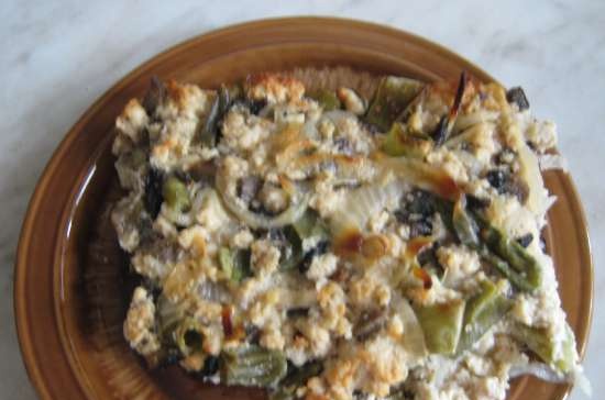 Casseruola di asparagi con pollo e funghi