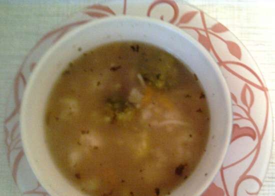 Sopa de queso con coliflor y champiñones