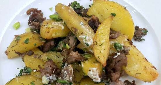 Patate con funghi e raschietto