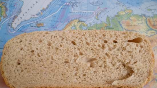 Pane al latte di frumento con farina d'avena in una macchina per il pane