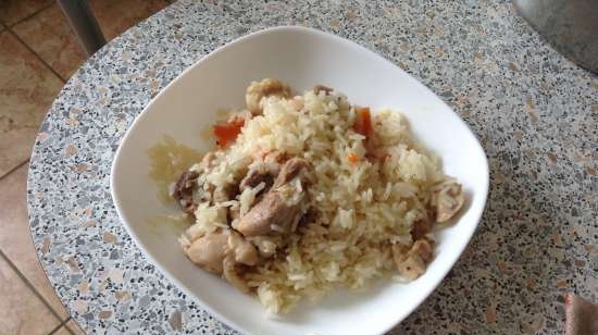 Pilaf uzbeko con pollo y pasas (clase magistral)