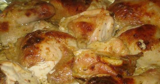 Pollo al forno in kefir