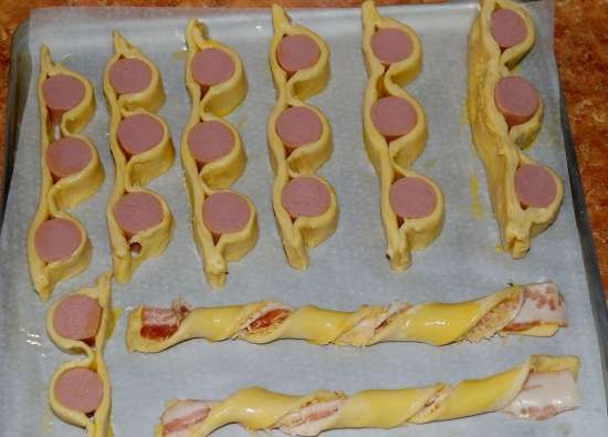 Cheese and Bacon Twists and Puff Pastry Sausages by Lorraine Pascal