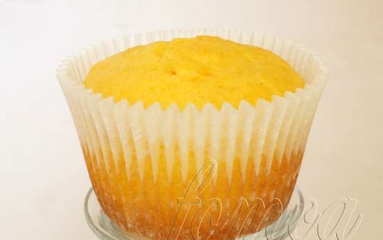 Muffins de naranja con harina de maíz con stevia