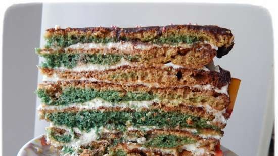 Pastel verde con halva