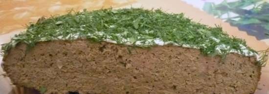 Torta di paté di fegato in una pentola a cottura lenta