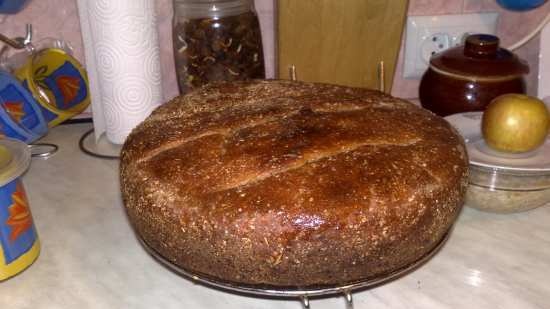 Pane di segale su lievito naturale di kefir con il metodo della lunga fermentazione