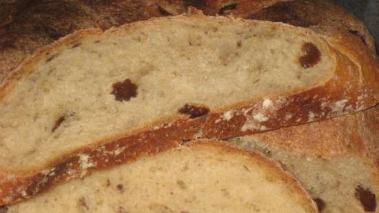 Pane a lievitazione naturale con uvetta e rosmarino (forno)