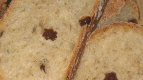 Sourdough wheat bread with raisins and rosemary (oven)