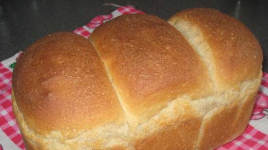 Brewed toast bread with spelled flour