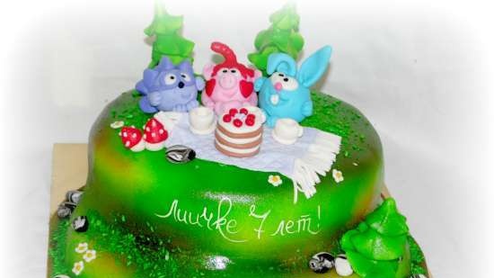 Cakes based on the cartoon Smeshariki