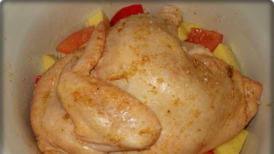 Pollo a cottura lenta con verdure