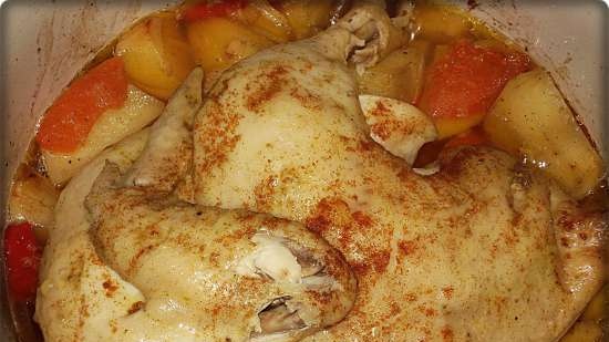 Pollo a cottura lenta con verdure