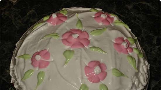 Tarta de almendras sobre yemas