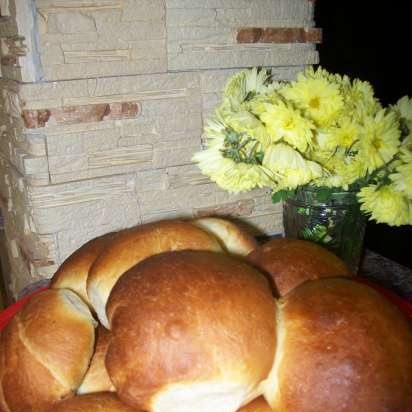 Bollos buhtle con mermelada y salsa de vainilla