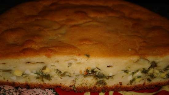 Torta in gelatina con erba cipollina e uova