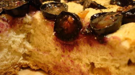 Italian Grape Bread (Focaccia with Grapes, Olive Oil at Pepper)