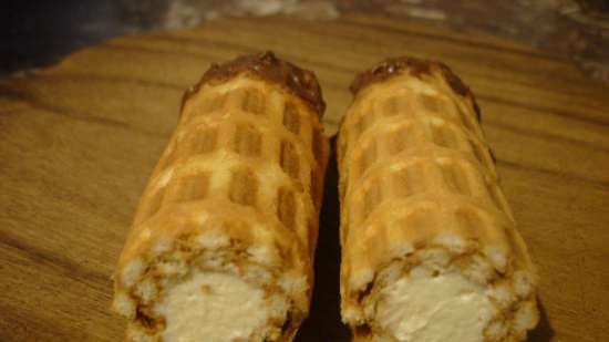 Rotoli di wafer con crema