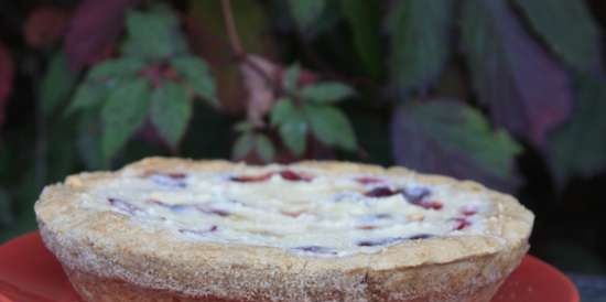 Torta di pasta frolla con ricotta e prugne