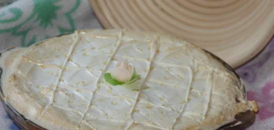 Pastel de ruibarbo con soufflé de proteínas