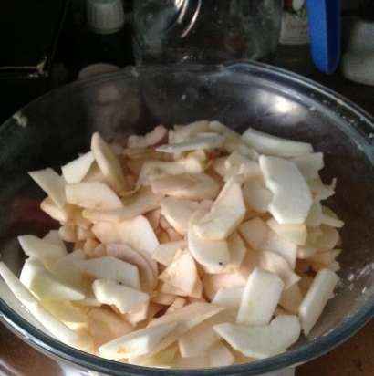 Pastís de poma amb farciment de crema de llet