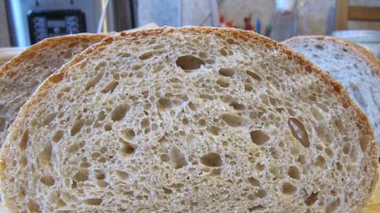 Pane di segale e grano senza impastare