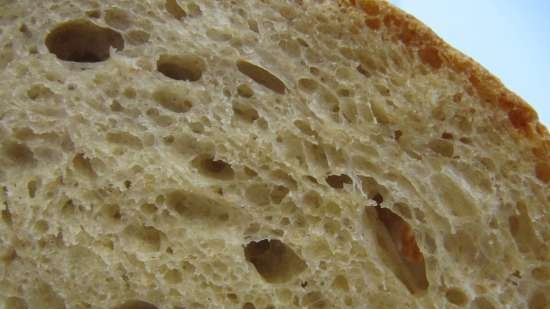 Pane di segale e grano senza impastare