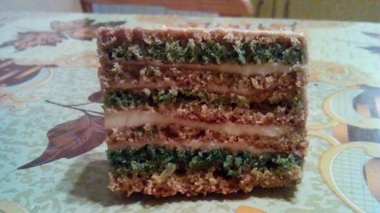 Pastel verde con halva