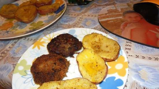 Microwave crumb potatoes with ice cream additives