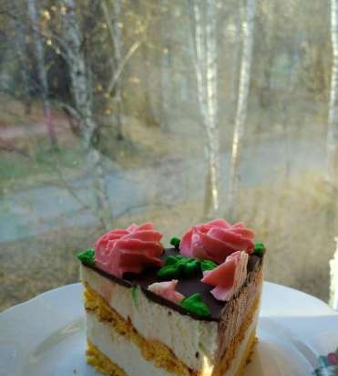 Bird's milk cake on agar-agar