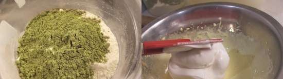 Mousse κέικ με matcha και adzuki