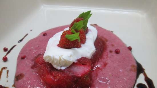 Carpaccio de maduixa amb salsa balsàmica