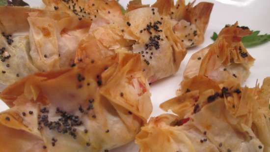 Crispy filo dough hedgehog pies