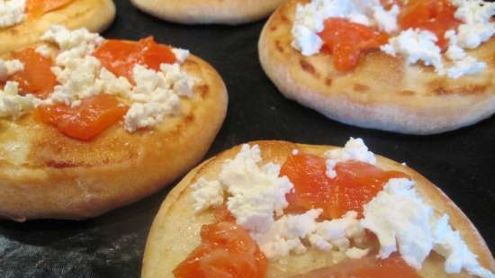 Pizza con salmón y rúcula