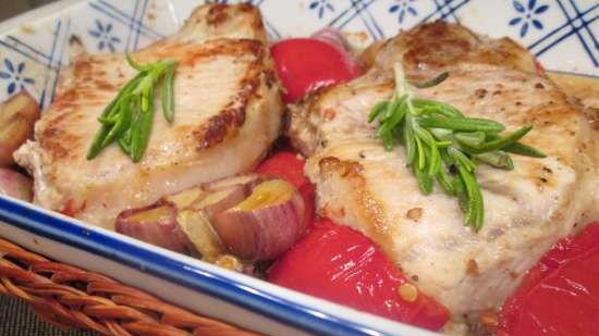 Pork cutlet on the bone with spices