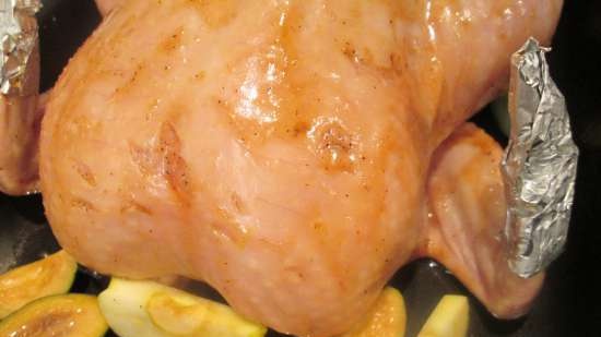 Chicken baked with feijoa and spices