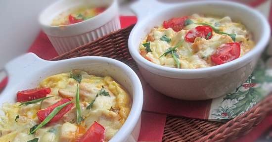 Frittata con petto di tacchino, broccoli e pomodori