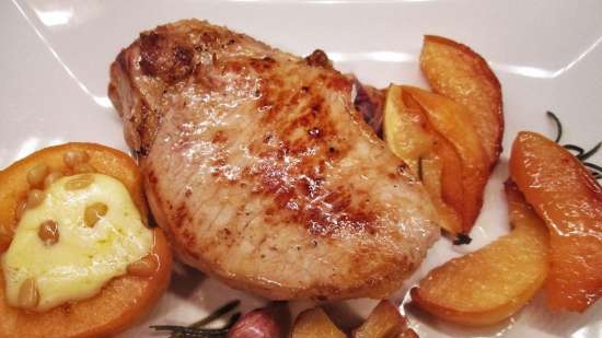 Pork cutlet on the bone with spices