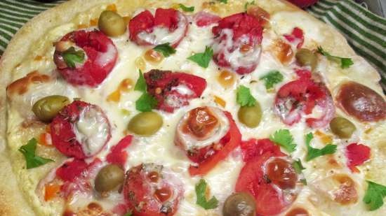 Pizza italiana fina con mozzarella