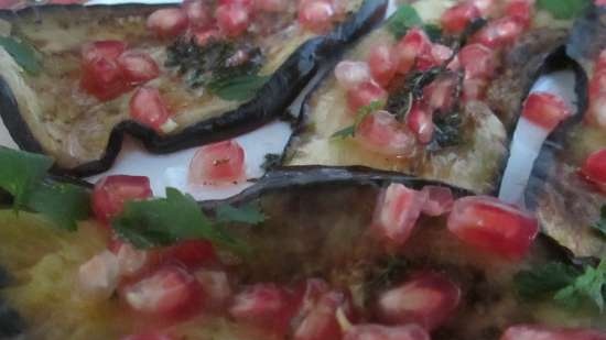 Melanzane in salsa menta e melograno