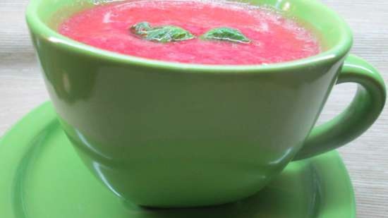 Gazpacho van watermeloen en tomaat