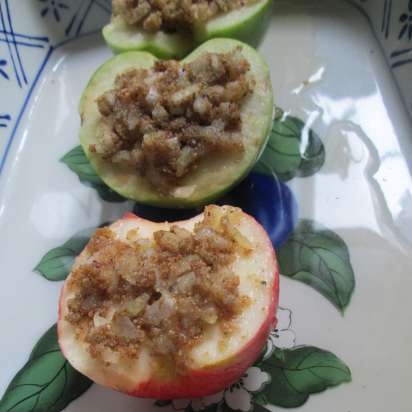 Salmón al horno con manzanas en alemán