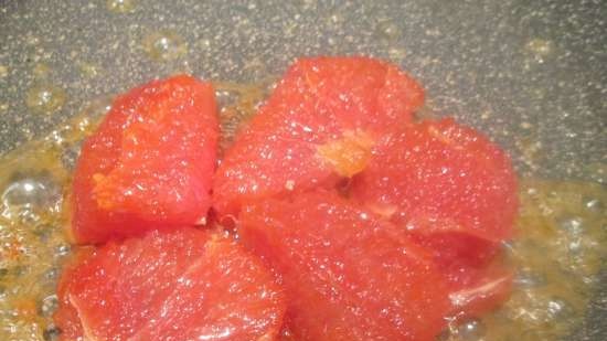 Carne de porc în sirop de grapefruit caramelizat