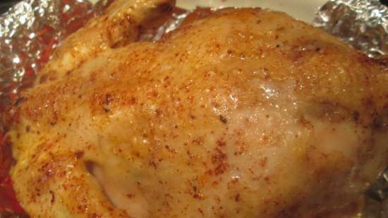 Lemon chicken baked in butter with adjika