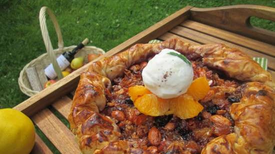 Citrus filo dough pie Romantic picnic evening